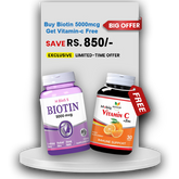 Buy Biotin 5000mcg Get Vitamin C Free