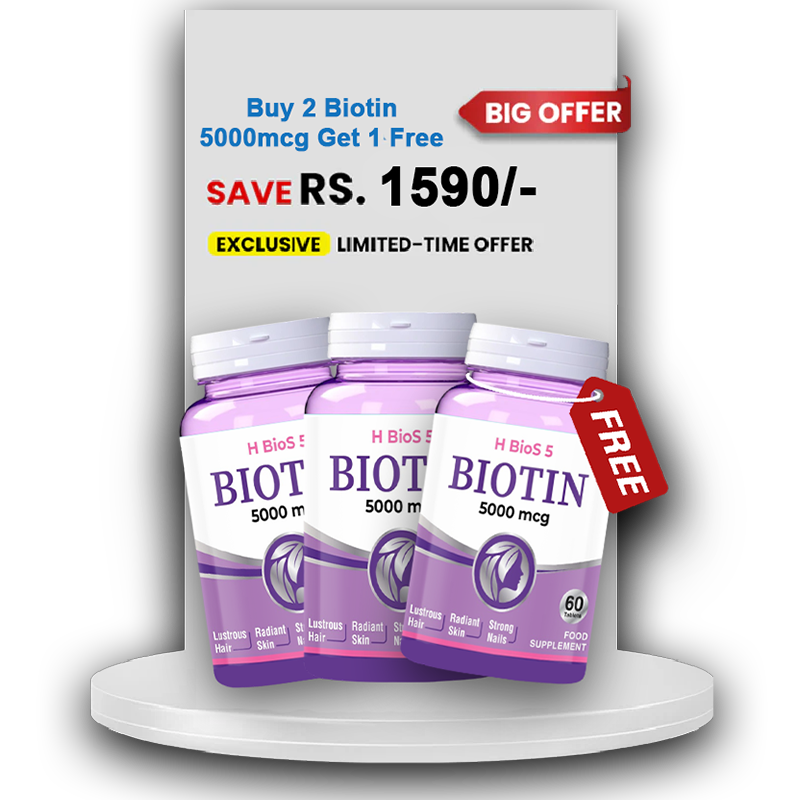 Buy 2 Biotin 5000mcg Get 1 Free