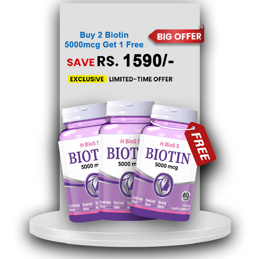Buy 2 Biotin 5000mcg Get 1 Free