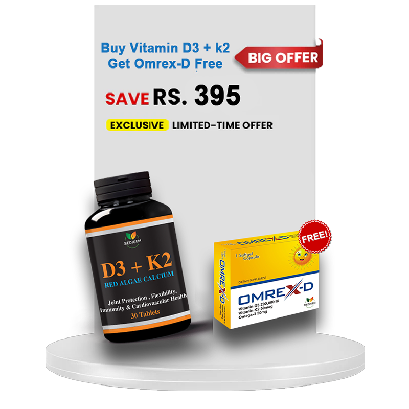 Buy Vitamin D3 + k2 Get Omrex-D Free
